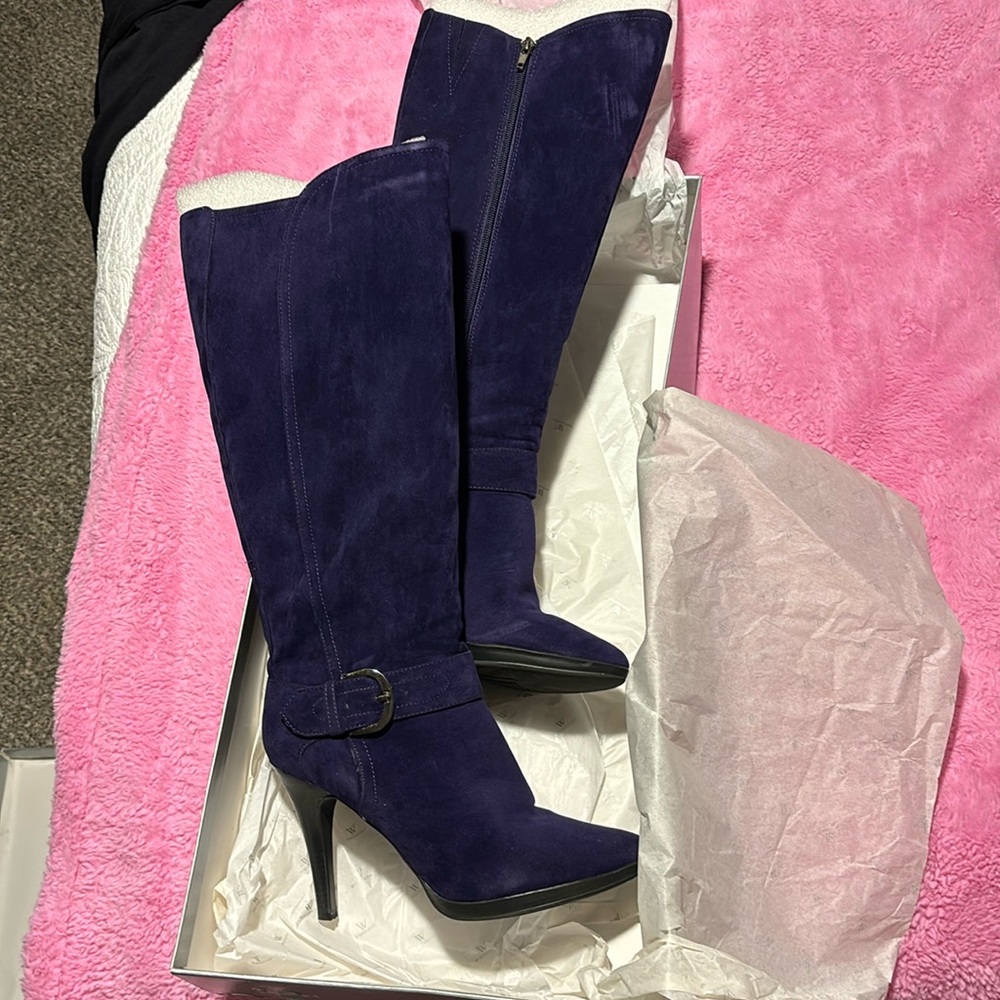 NIB Purple Faux Suede Boots